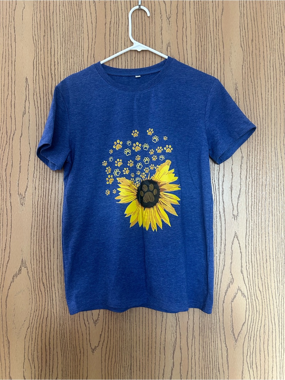 Youth Blue Sunflower Paw-Print Tee